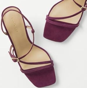 Ann Taylor Suede Sandals Plum Rose  Size 7 New